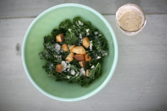Kale Ceasar, the pear and plum